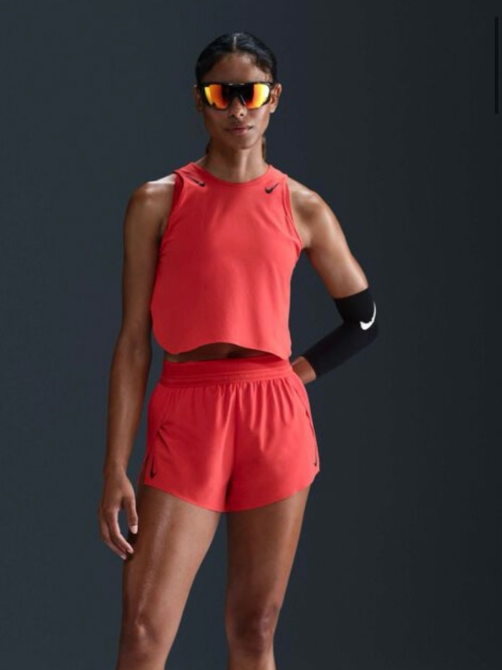 Nike Aeroswift Dry-Fit  Bright Red Performance Crop Tank